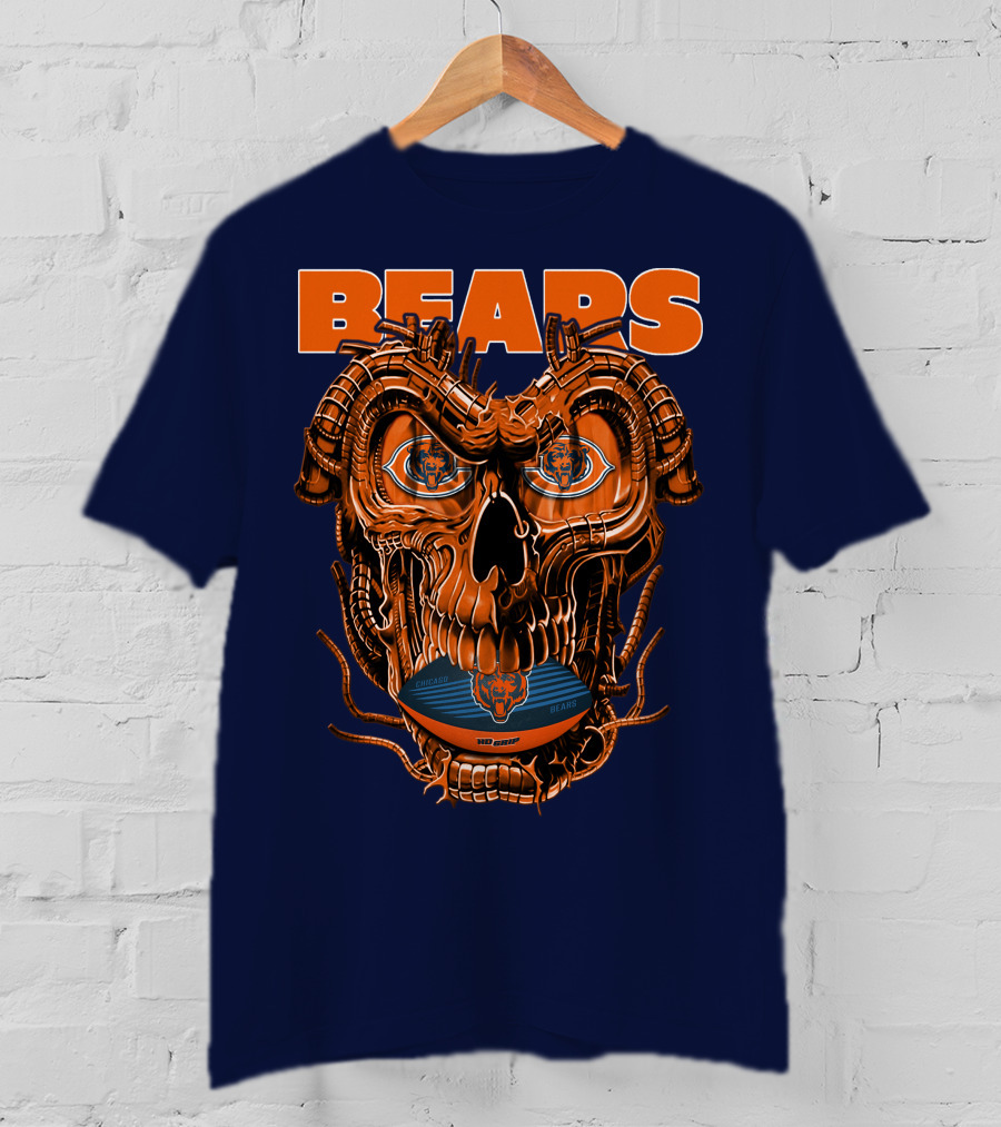 BEARS Dragonskull Football CHICAGO T-Shirt