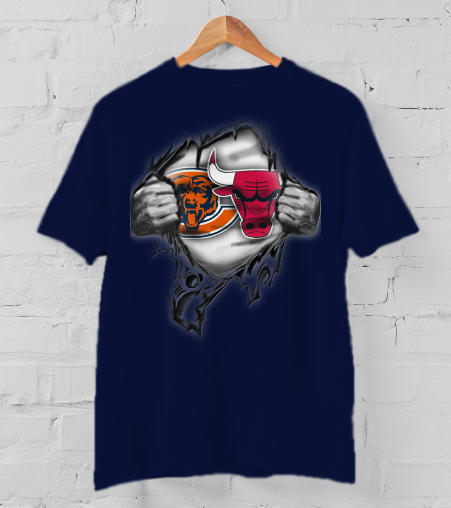 Chicago Bears 60 Bulls Logo Crossover T-Shirt