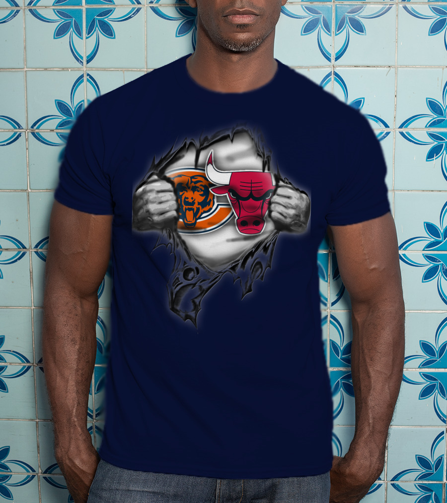 Chicago Bears 60 Bulls Logo Crossover T-Shirt