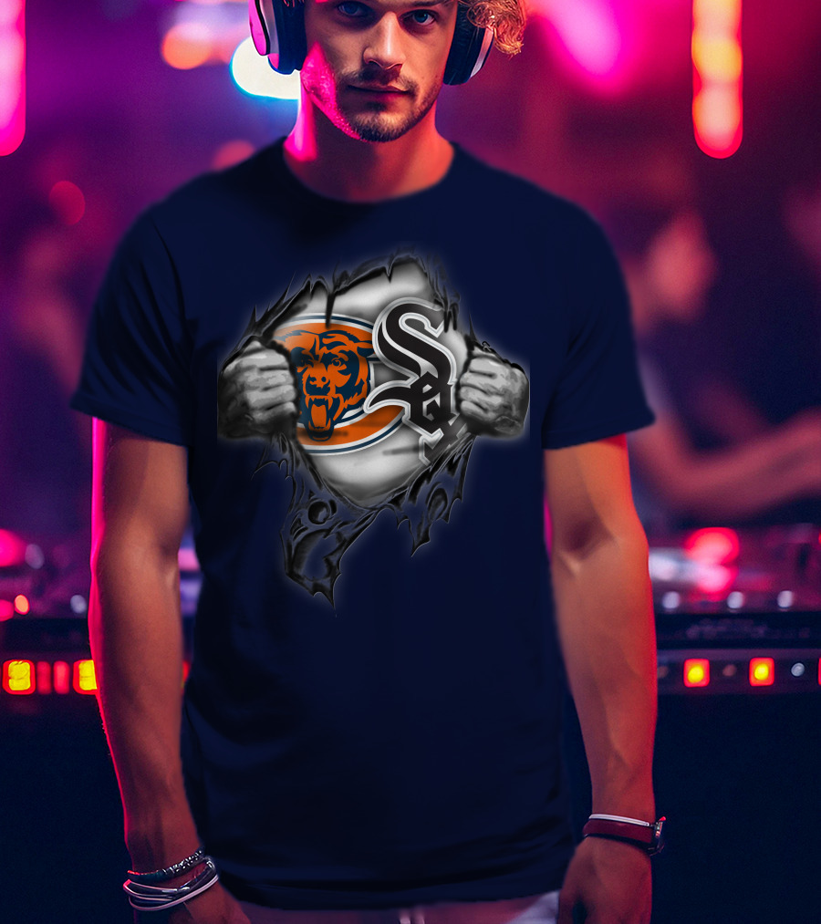 Chicago Bears White Sox Fan Crossover 63 T-Shirt