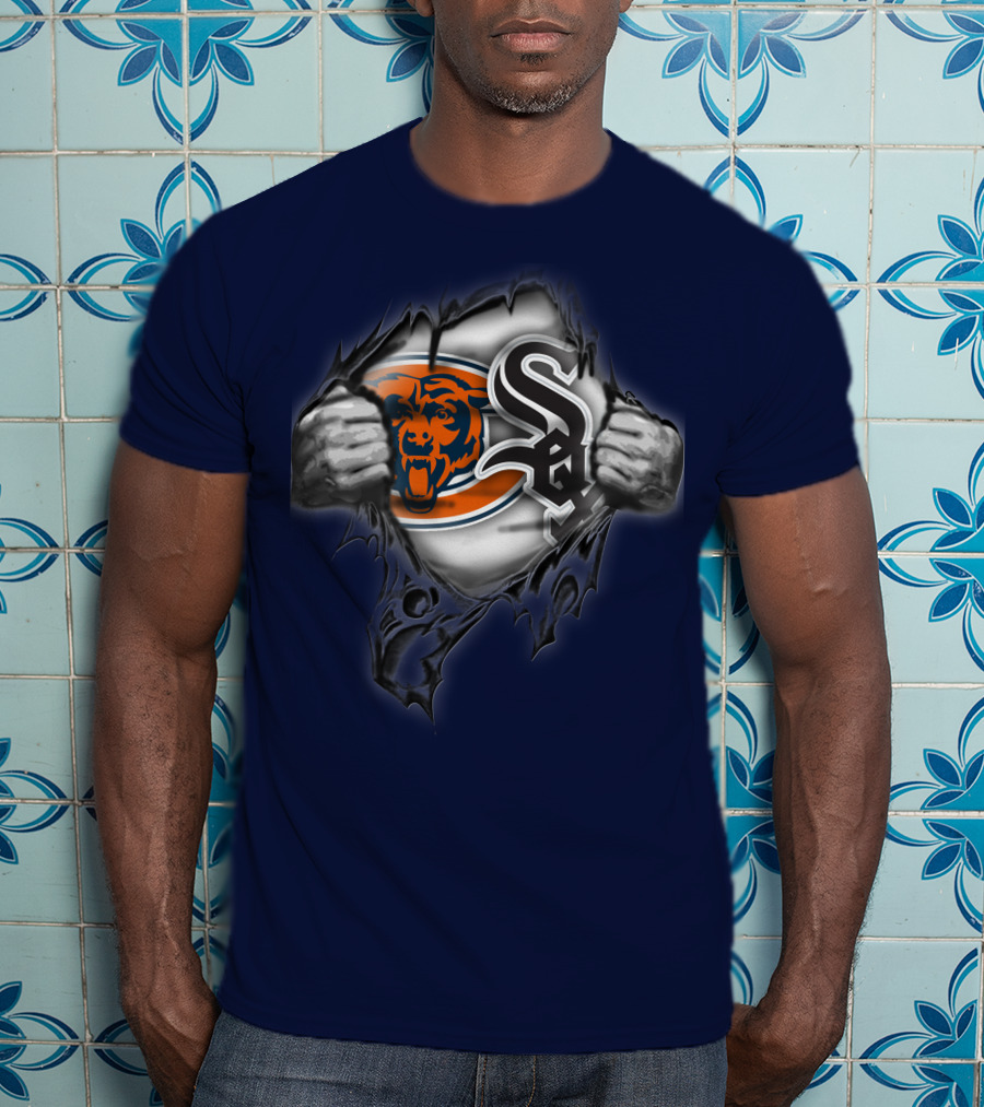 Chicago Bears White Sox Fan Crossover 63 T-Shirt