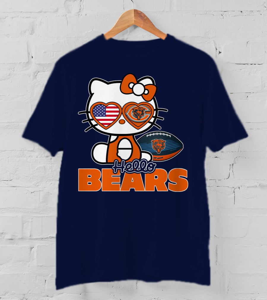 Hello Bears Hellokitty Chicago Bears Football T-Shirt