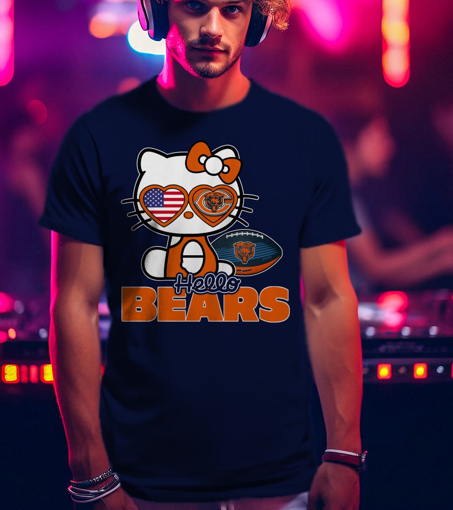 Hello Bears Hellokitty Chicago Bears Football T-Shirt