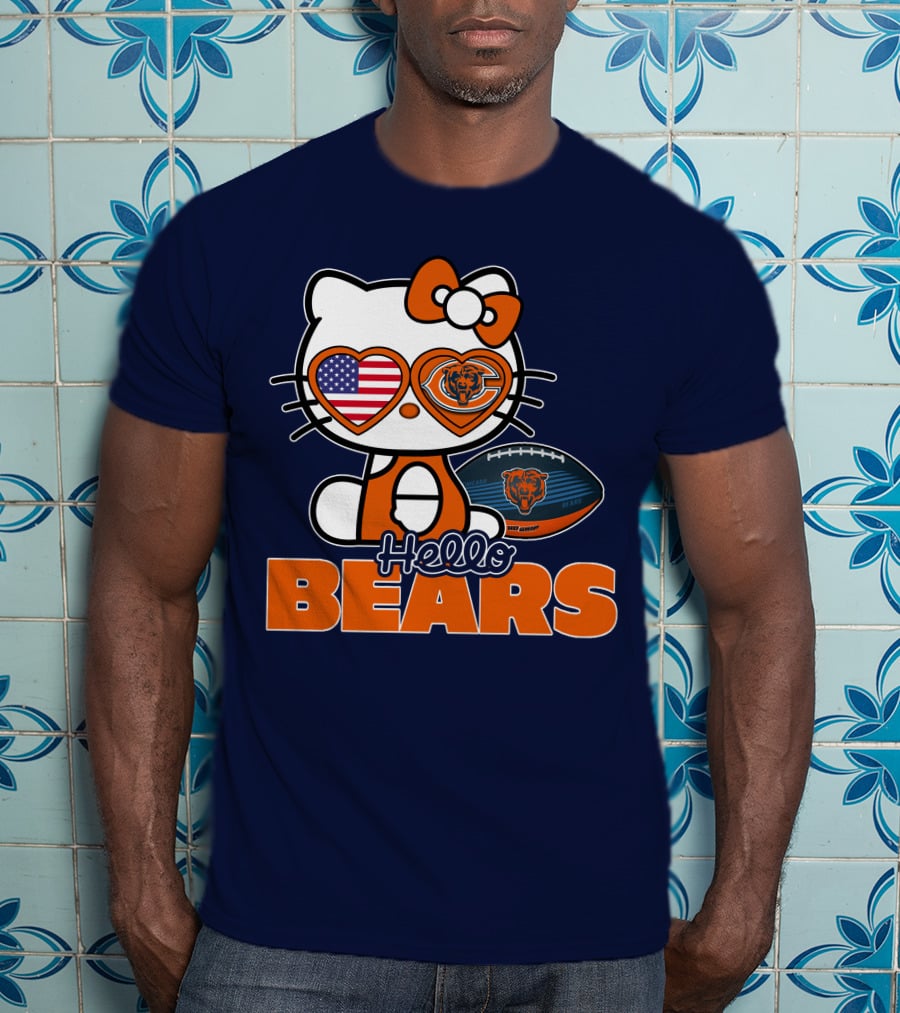 Hello Bears Hellokitty Chicago Bears Football T-Shirt