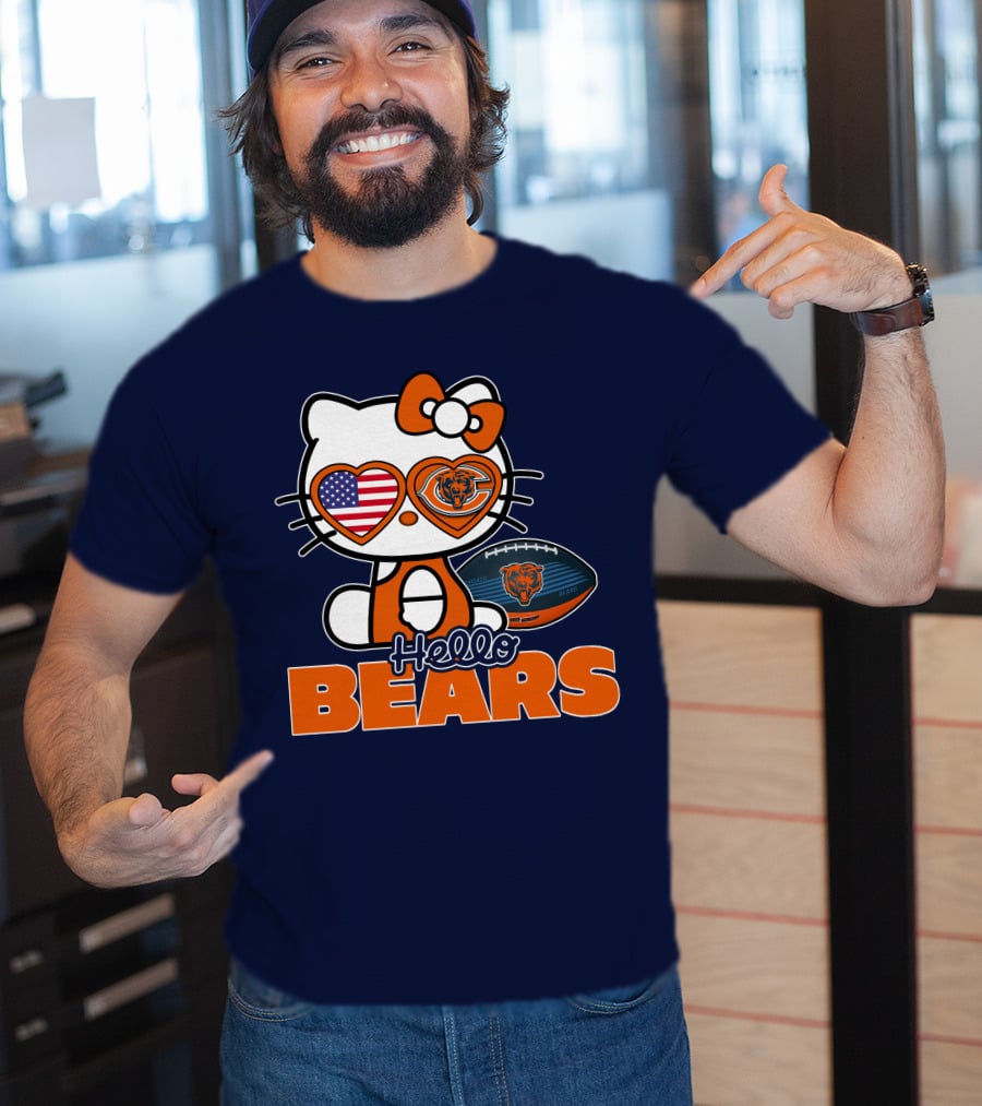 Hello Bears Hellokitty Chicago Bears Football T-Shirt