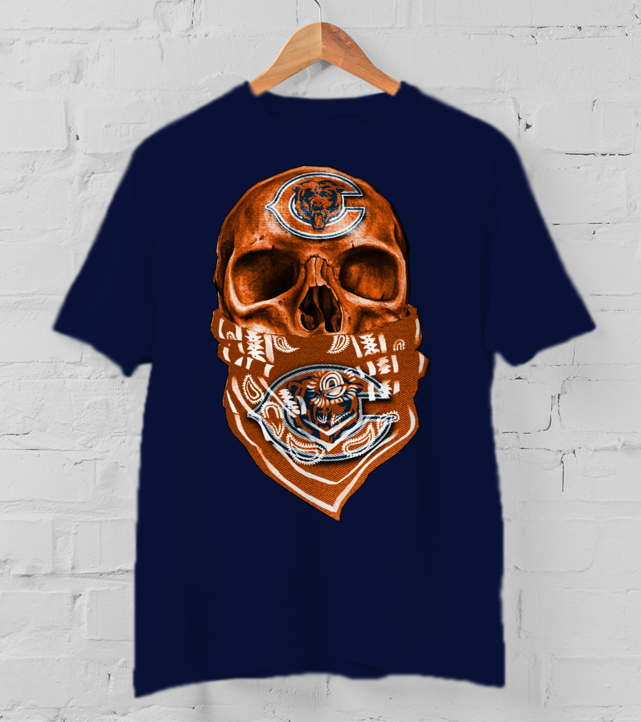 Skull Chicago Bears Bandana T-Shirt