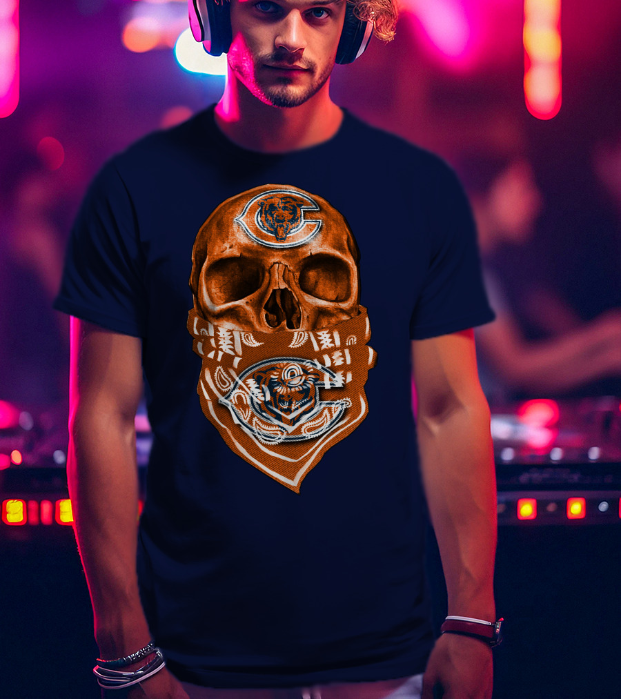 Skull Chicago Bears Bandana T-Shirt