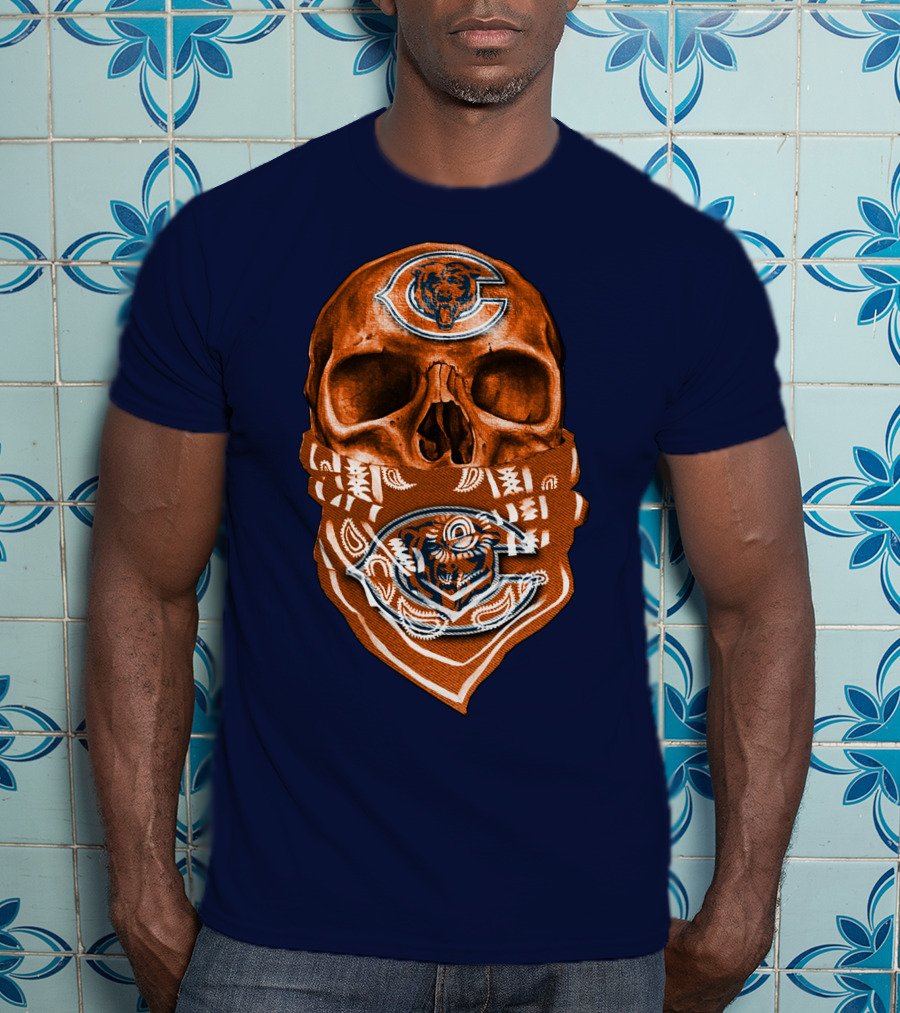 Skull Chicago Bears Bandana T-Shirt