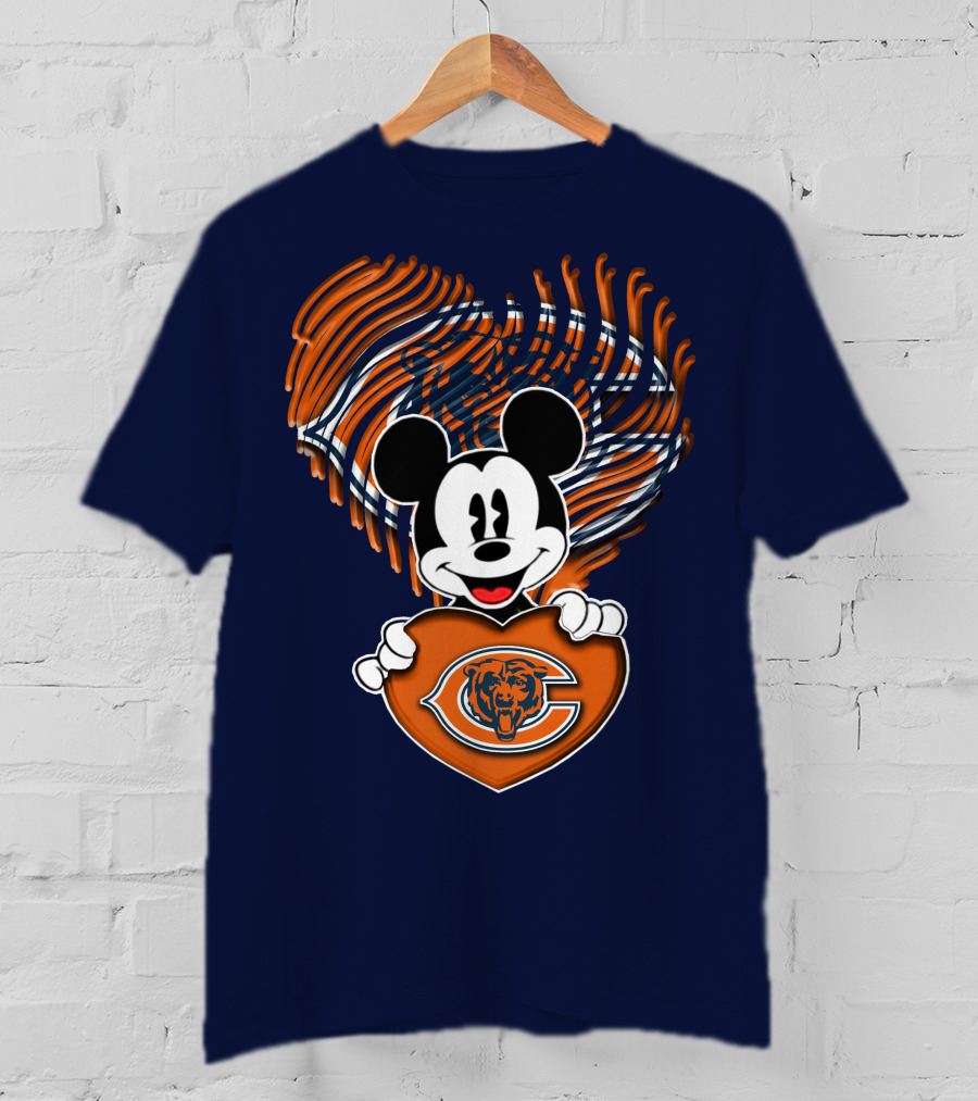 Mick Chicago Bears Heart Logo Fan T-Shirt