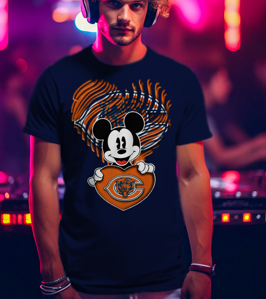 Mick Chicago Bears Heart Logo Fan T-Shirt