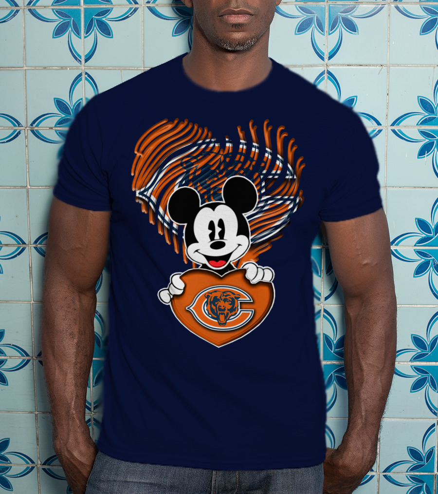 Mick Chicago Bears Heart Logo Fan T-Shirt