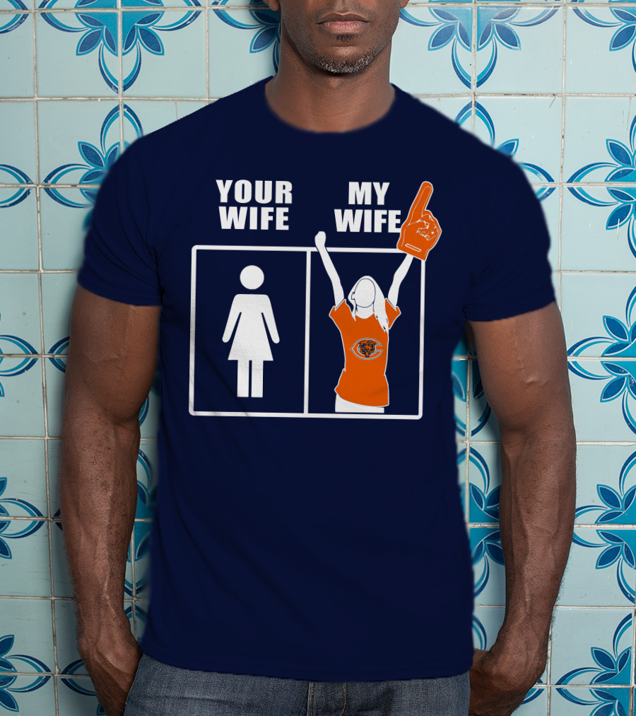 Your Wife My Wife Chicago Bears Fan Foam Finger T-Shirt