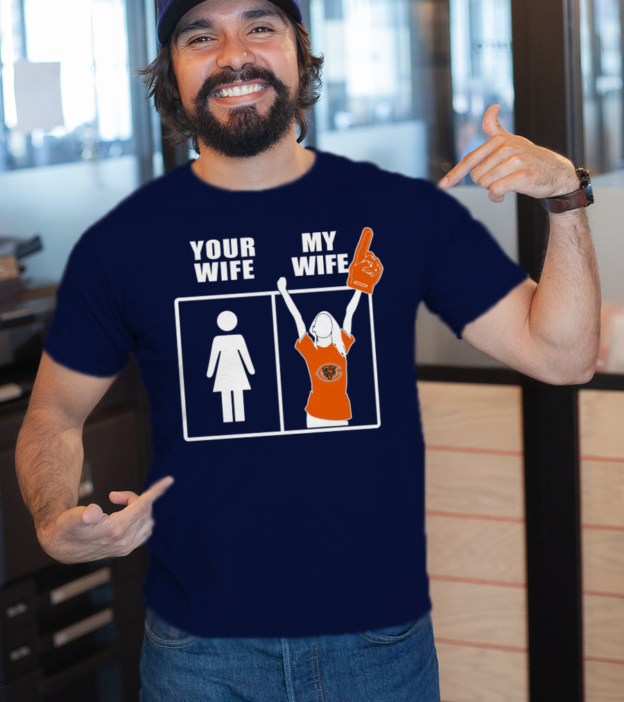 Your Wife My Wife Chicago Bears Fan Foam Finger T-Shirt
