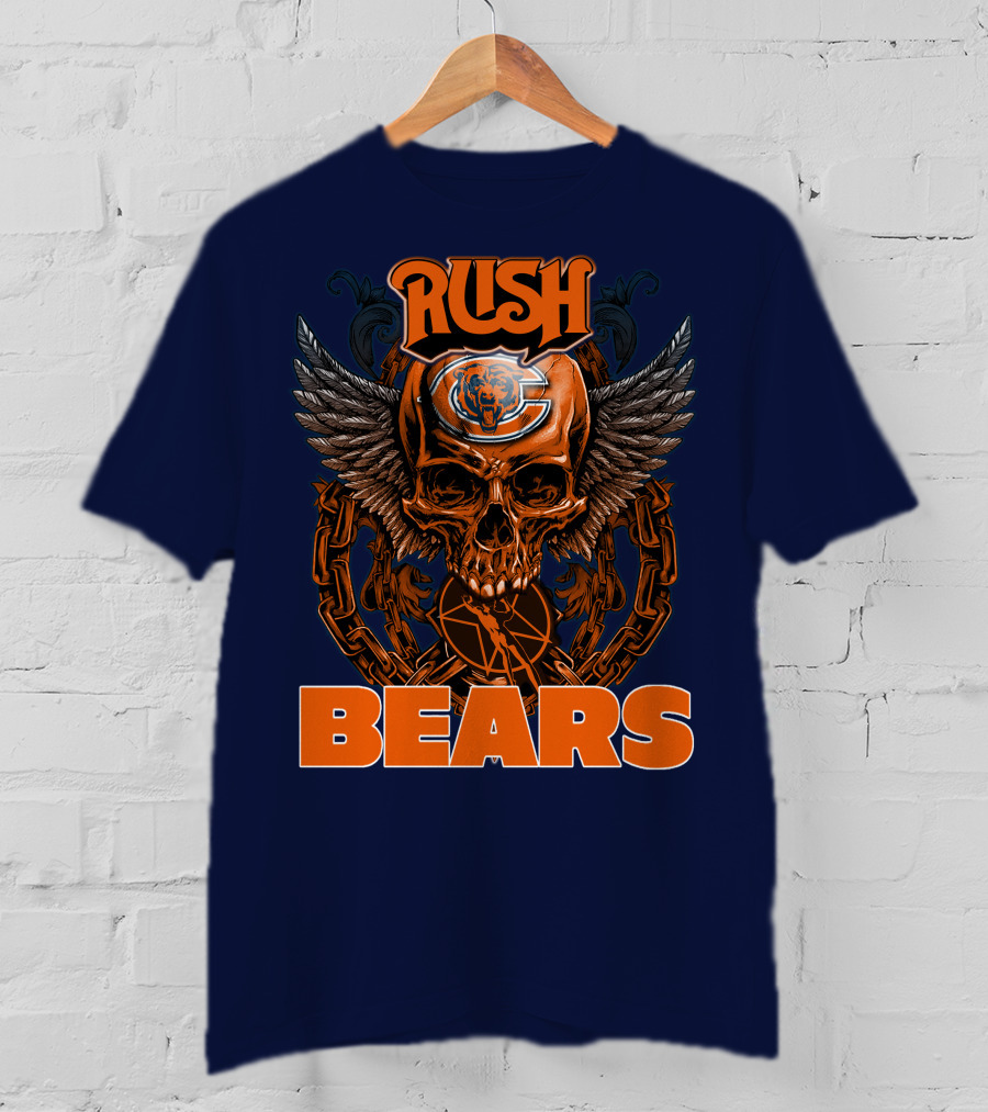 Rush Chicago Bears Skull Wings Chain T-Shirt