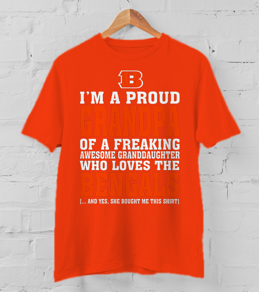 Cincinnati Bengals Proud Grandpa Of Awesome Granddaughter T-Shirt