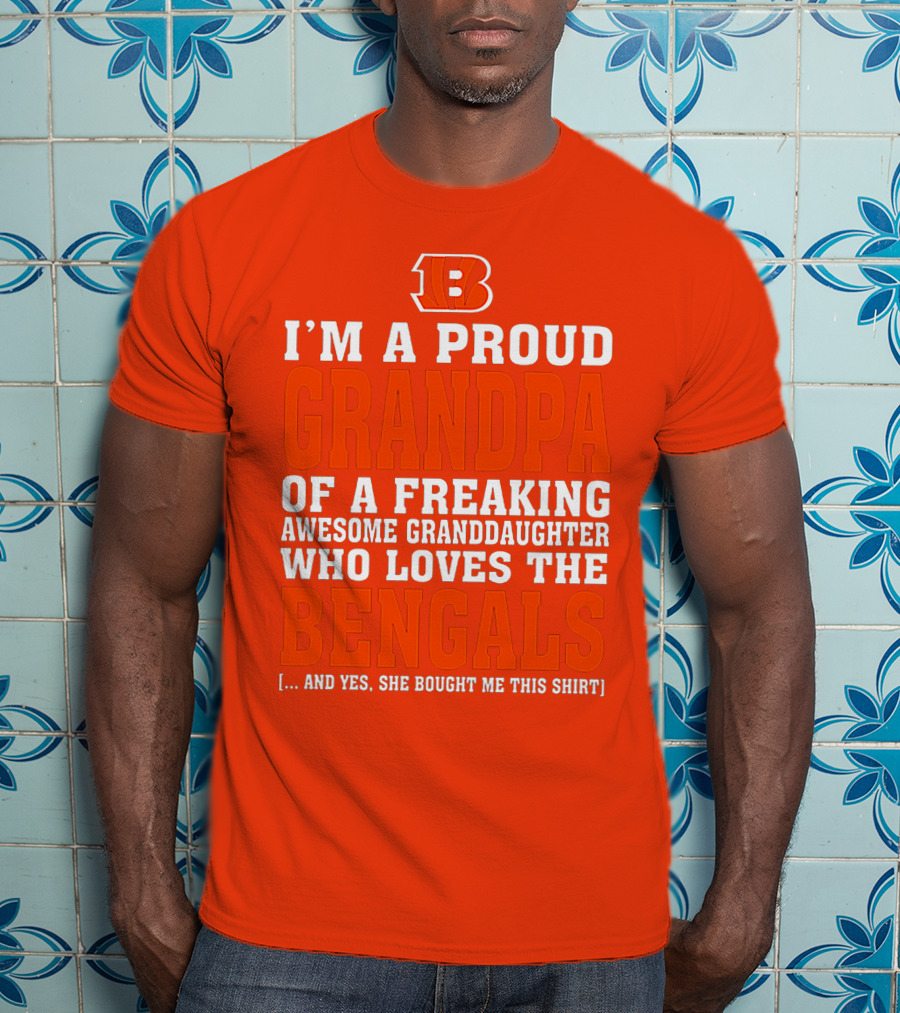 Cincinnati Bengals Proud Grandpa Of Awesome Granddaughter T-Shirt