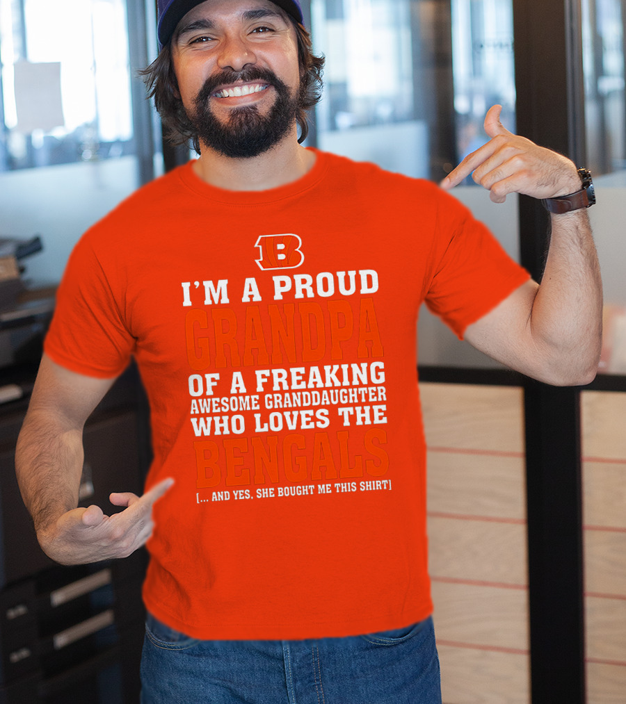 Cincinnati Bengals Proud Grandpa Of Awesome Granddaughter T-Shirt