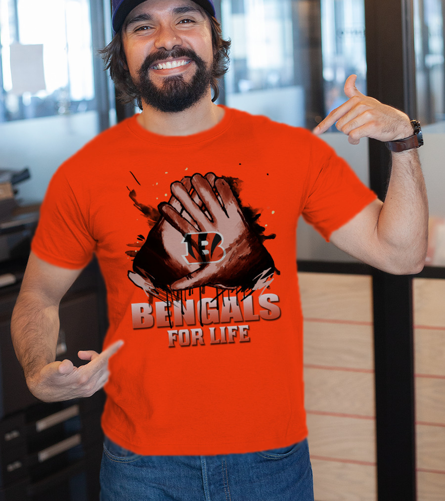Cincinnati Bengals For Life Hands T-Shirt