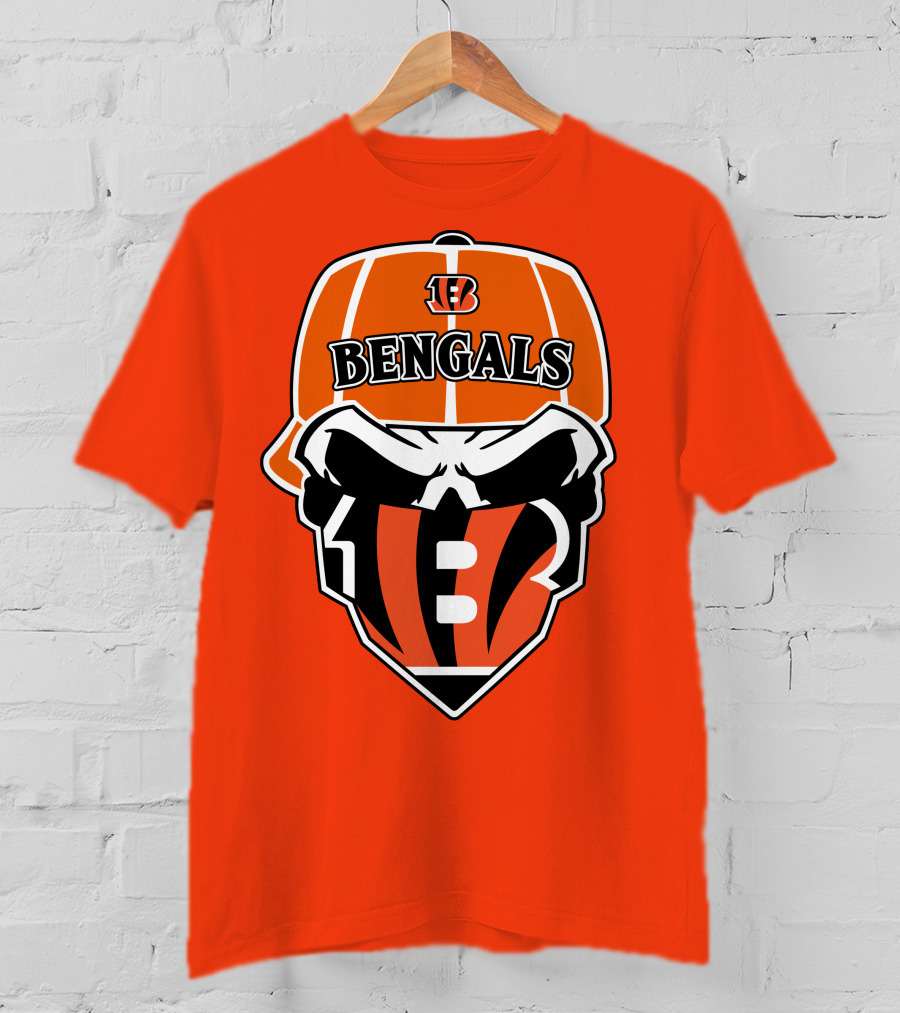 Cincinnati Bengals 37 Nfl Skull Cap T-Shirt