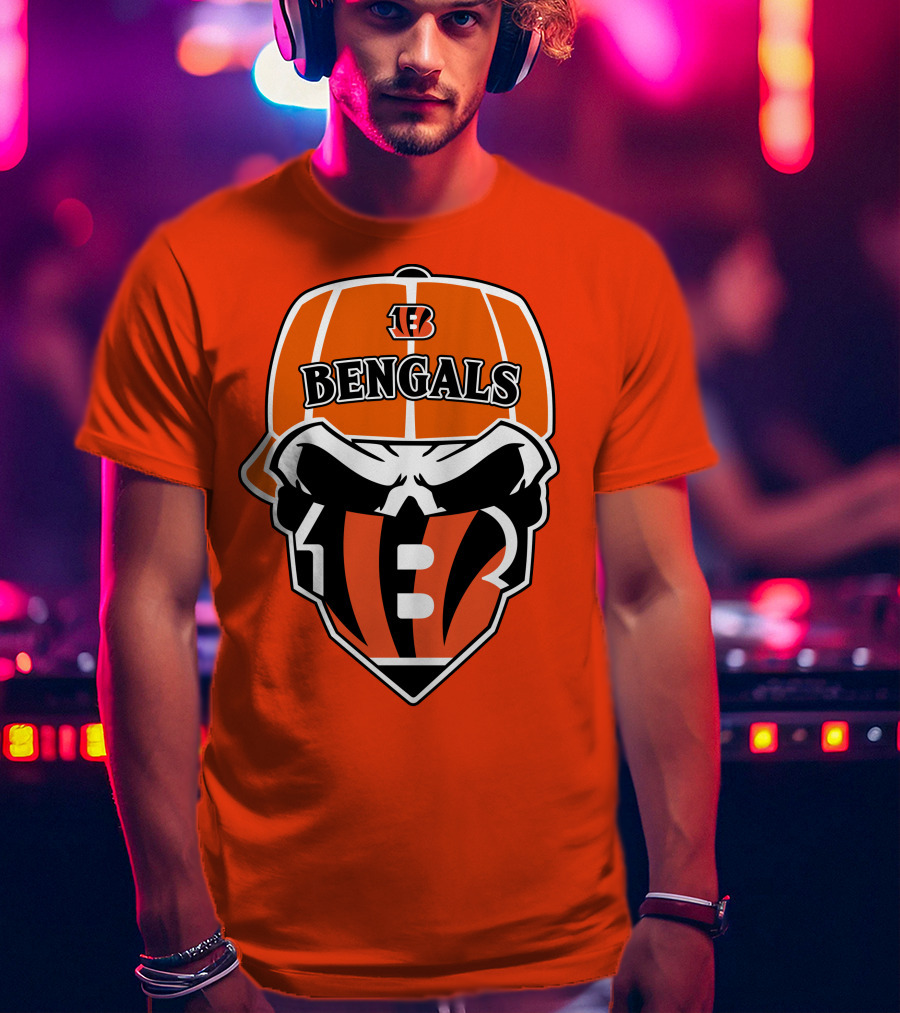 Cincinnati Bengals 37 Nfl Skull Cap T-Shirt