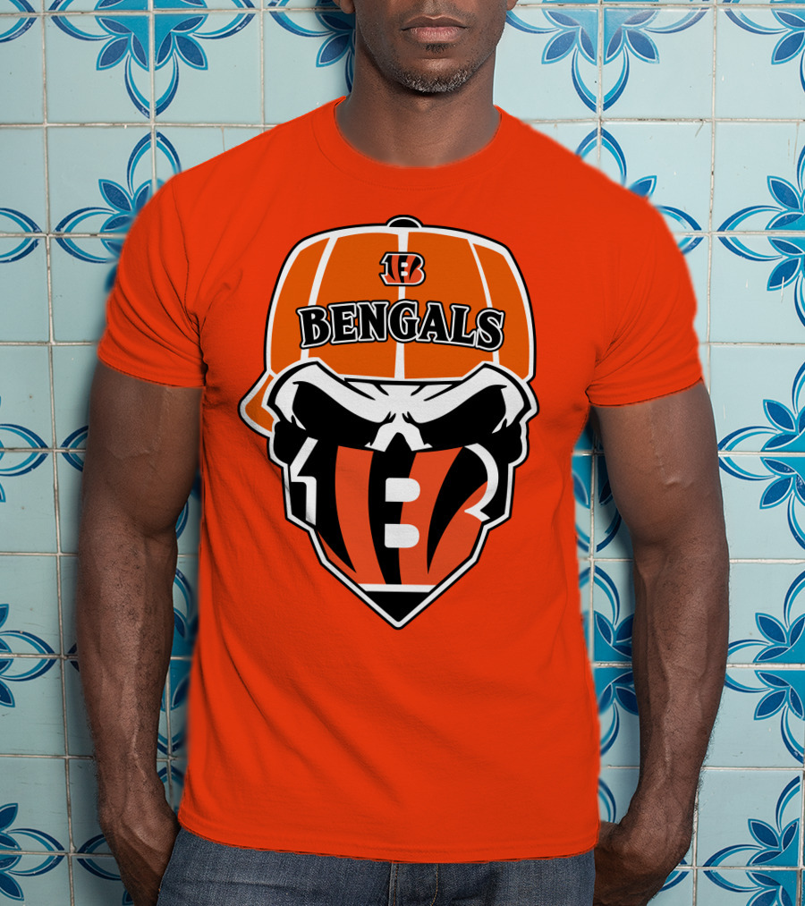 Cincinnati Bengals 37 Nfl Skull Cap T-Shirt