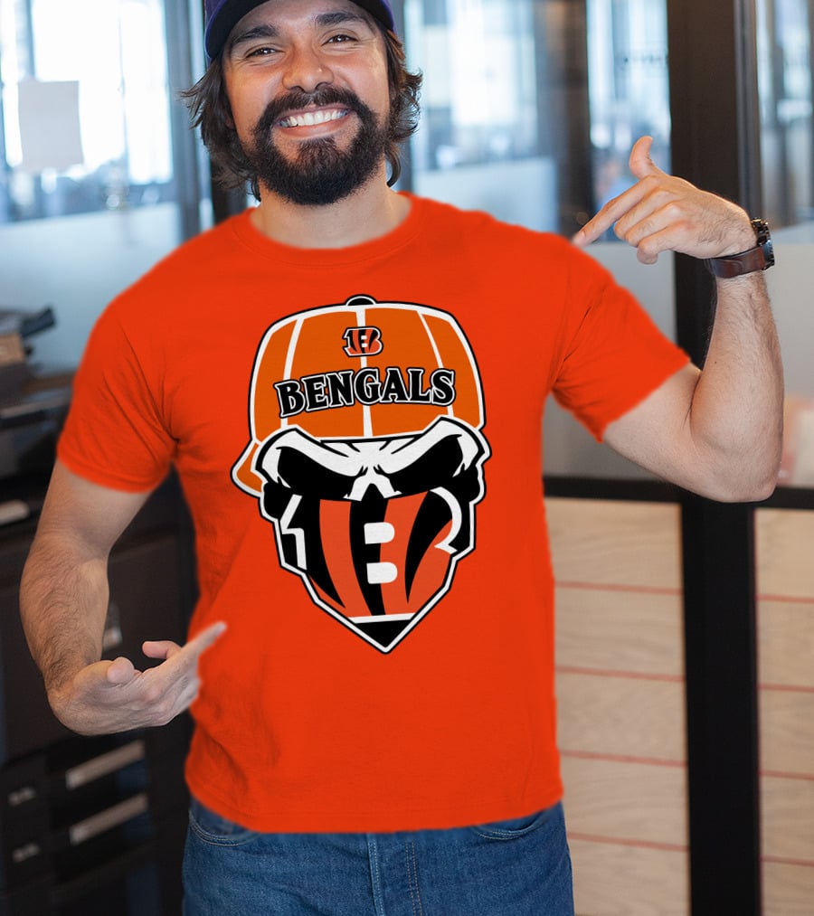 Cincinnati Bengals 37 Nfl Skull Cap T-Shirt