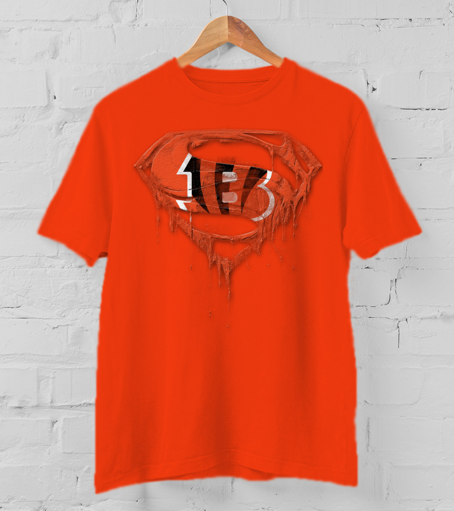 Cincinnati Bengals 57 Superhero Logo Melt Effect T-Shirt