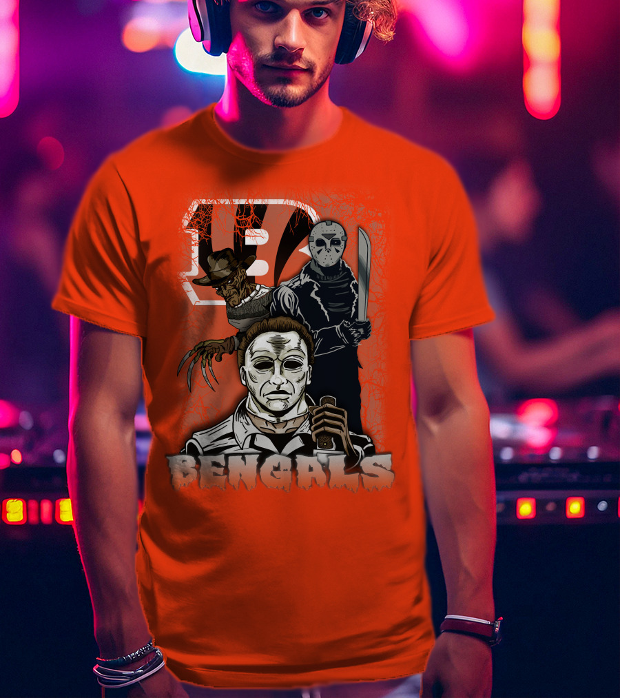 Cincinnati Bengals Horror Icons T-Shirt