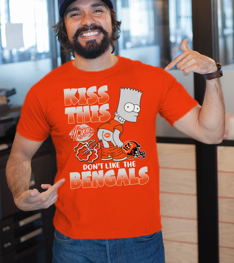 Bart Simpson Kiss This If You Don't Like The Bengals T-Shirt