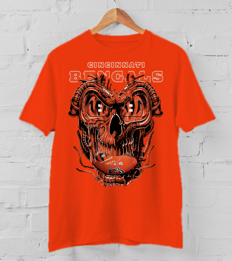 CINCINNATI BENGALS Dragonskull Football T-Shirt