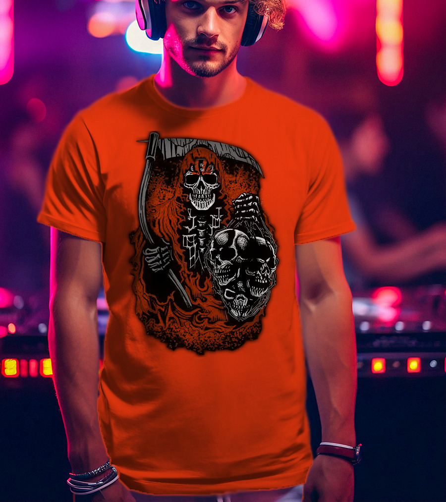 Cincinnati Bengals Reaper Skull T-Shirt
