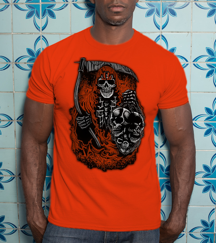 Cincinnati Bengals Reaper Skull T-Shirt