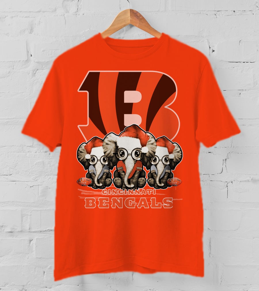 Cincinnati Bengals Xmas Elephants T-Shirt