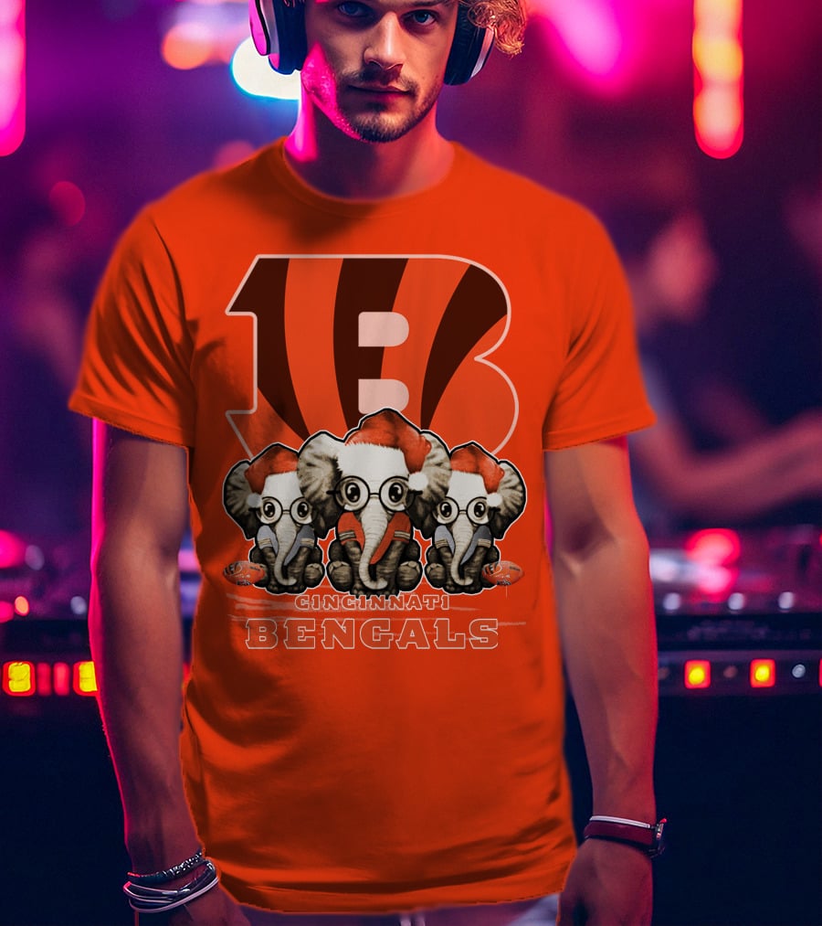 Cincinnati Bengals Xmas Elephants T-Shirt