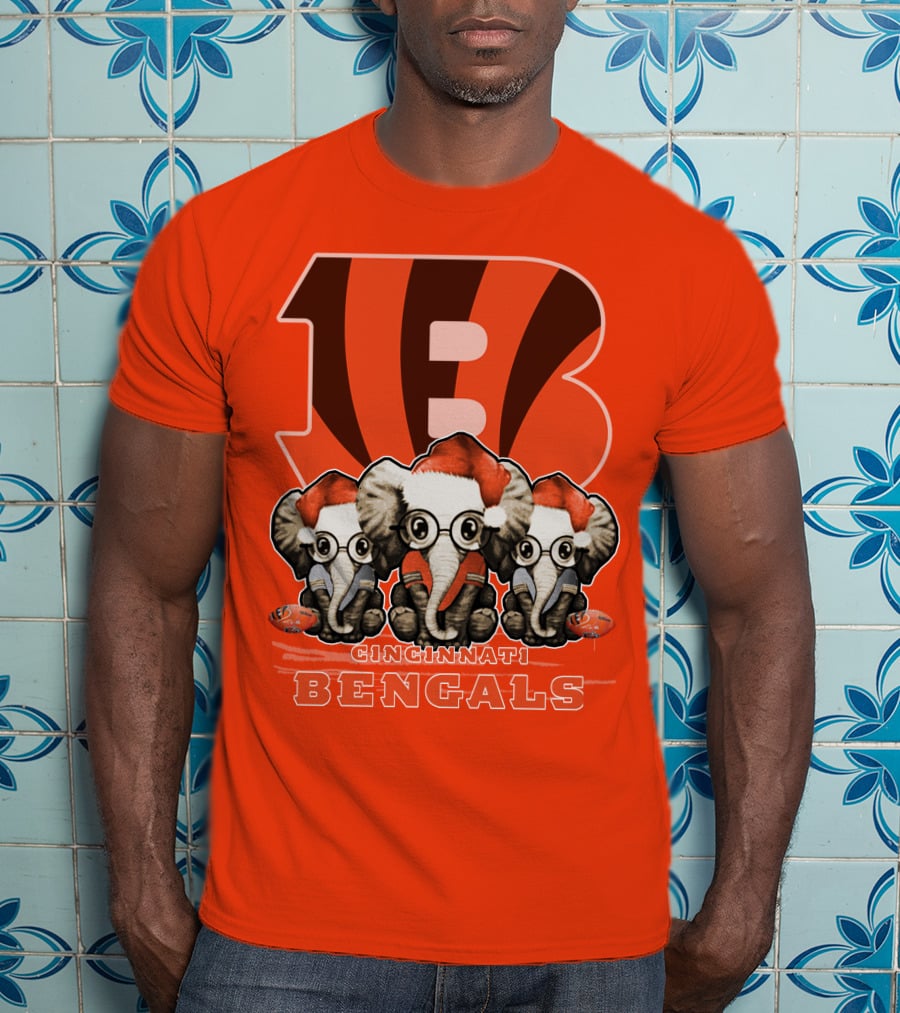 Cincinnati Bengals Xmas Elephants T-Shirt