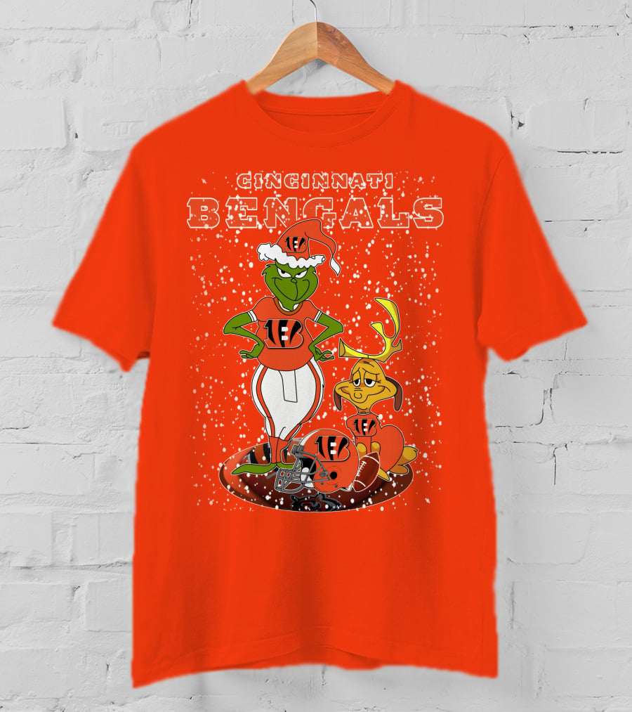 Cincinnati Bengals Grinch Holiday Football Mischief T-Shirt