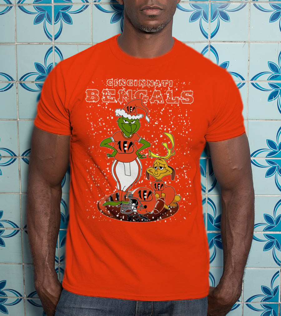 Cincinnati Bengals Grinch Holiday Football Mischief T-Shirt