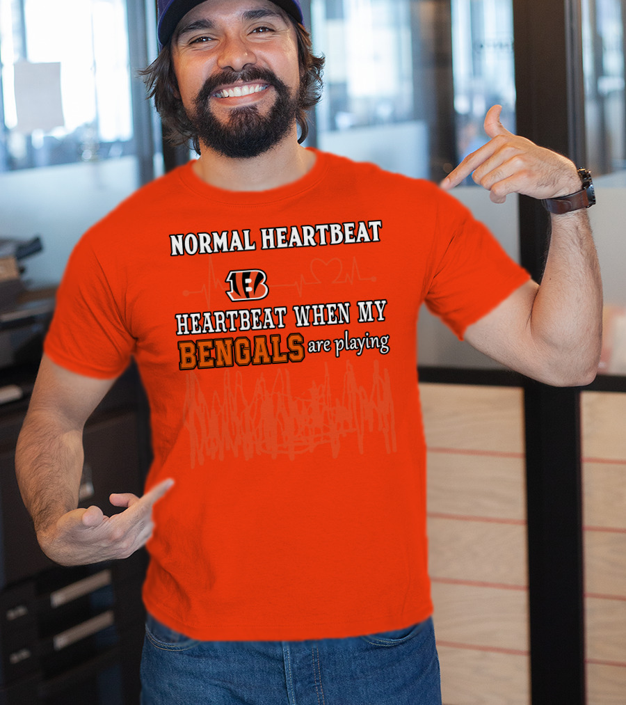 Normal Heartbeat Heartbeat When My Bengals Are Playing T-Shirt