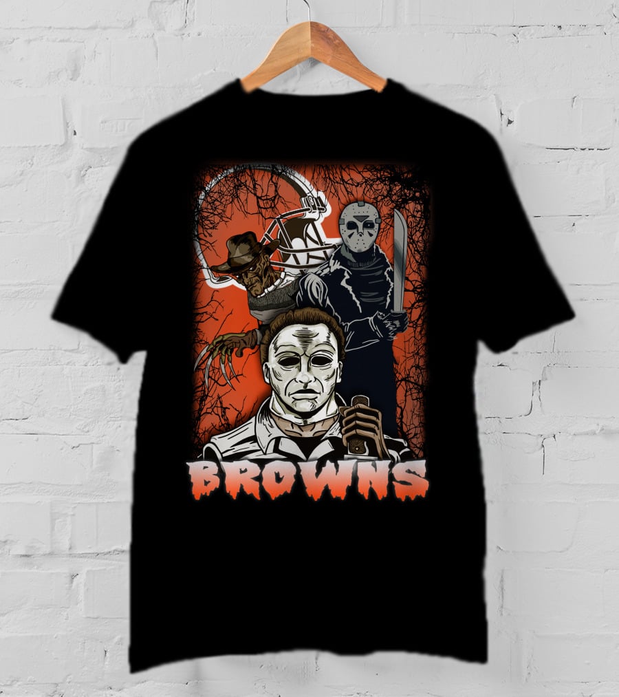 Browns Horror Icons With Helmet T-Shirt