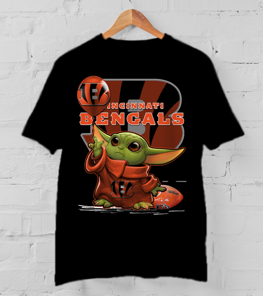 Yoda Cincinnati Bengals Wilson Football T-Shirt