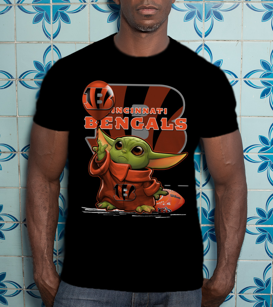 Yoda Cincinnati Bengals Wilson Football T-Shirt