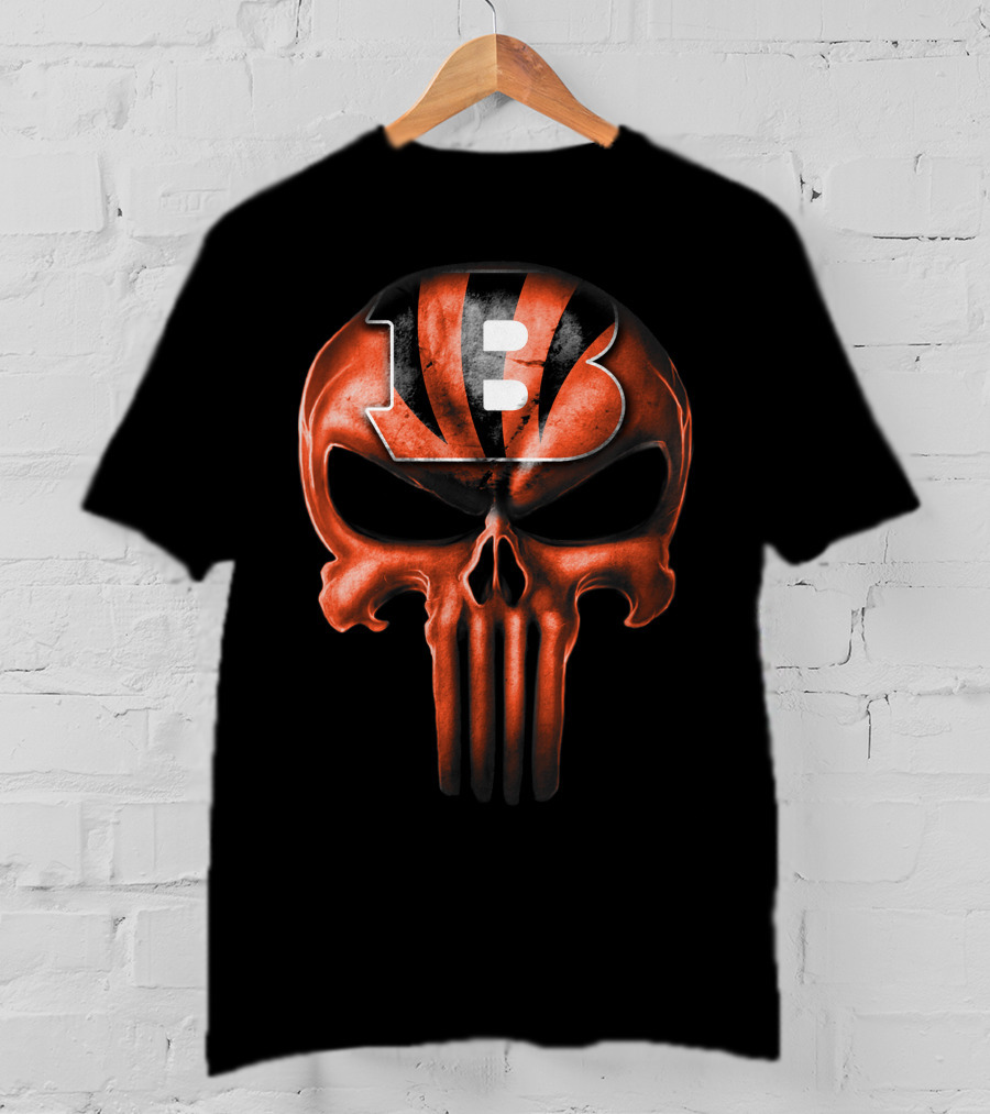 CINCINNATI BENGALS Skull B T-Shirt