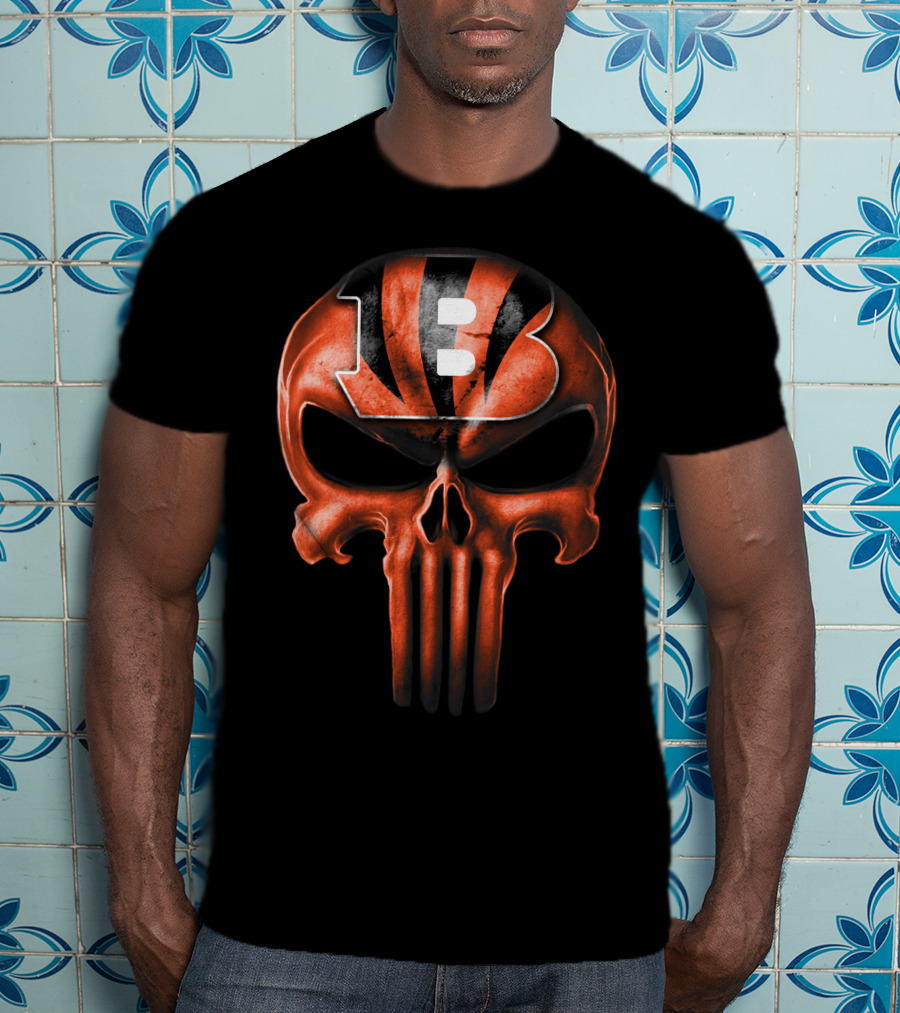 CINCINNATI BENGALS Skull B T-Shirt