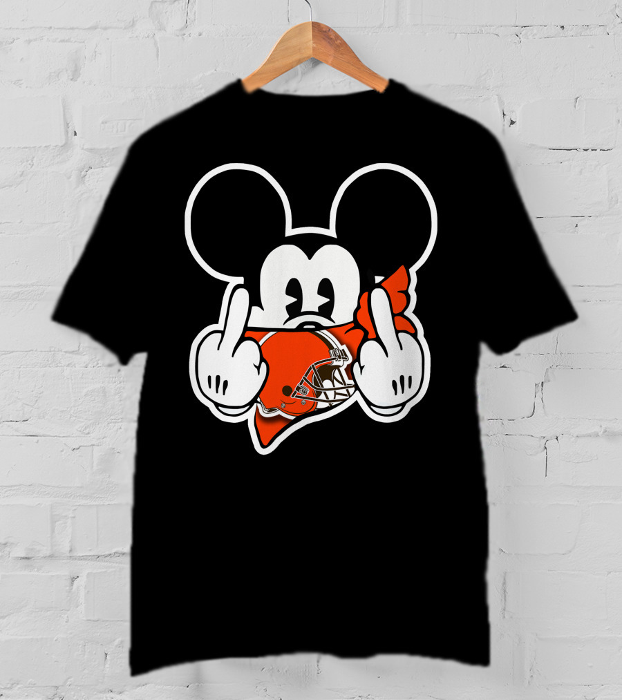 Cleveland Browns Mickey Ears Gesture T-Shirt