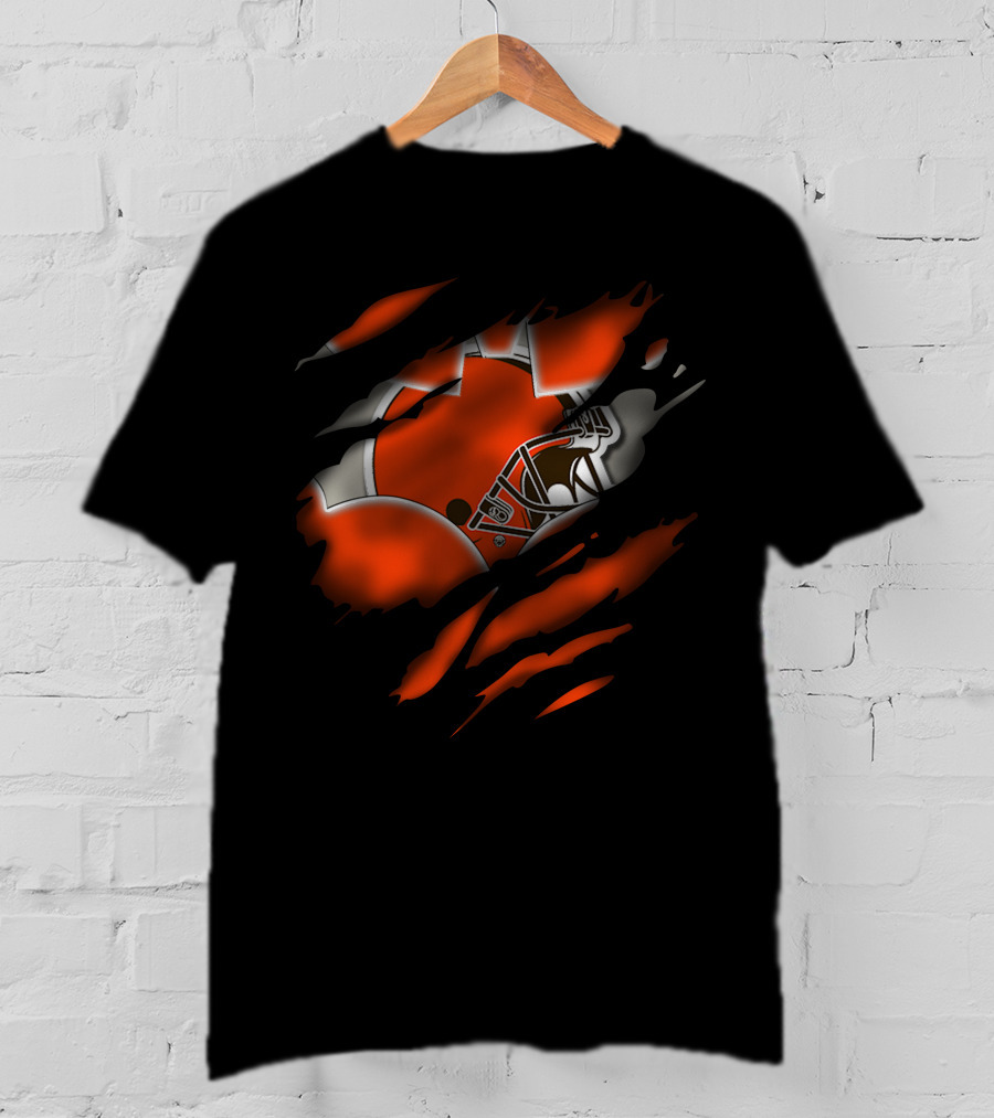 Cleveland Browns Helmet Claw Marks T-Shirt