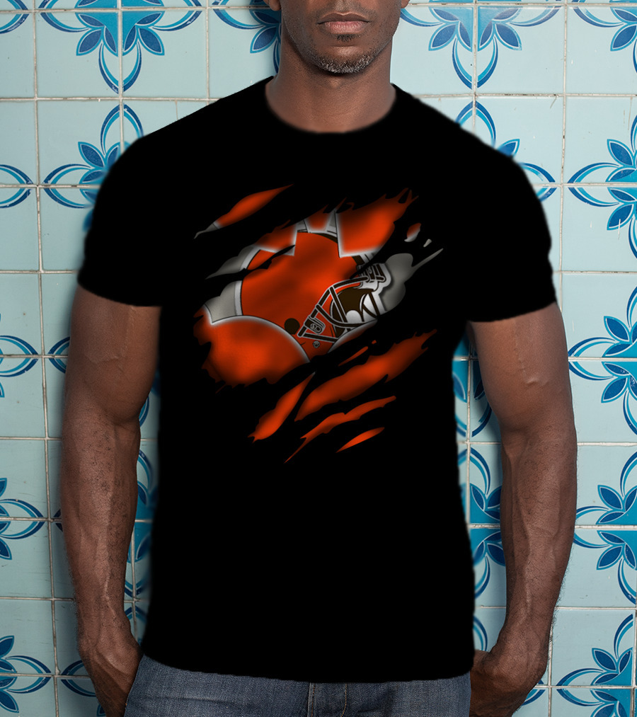 Cleveland Browns Helmet Claw Marks T-Shirt