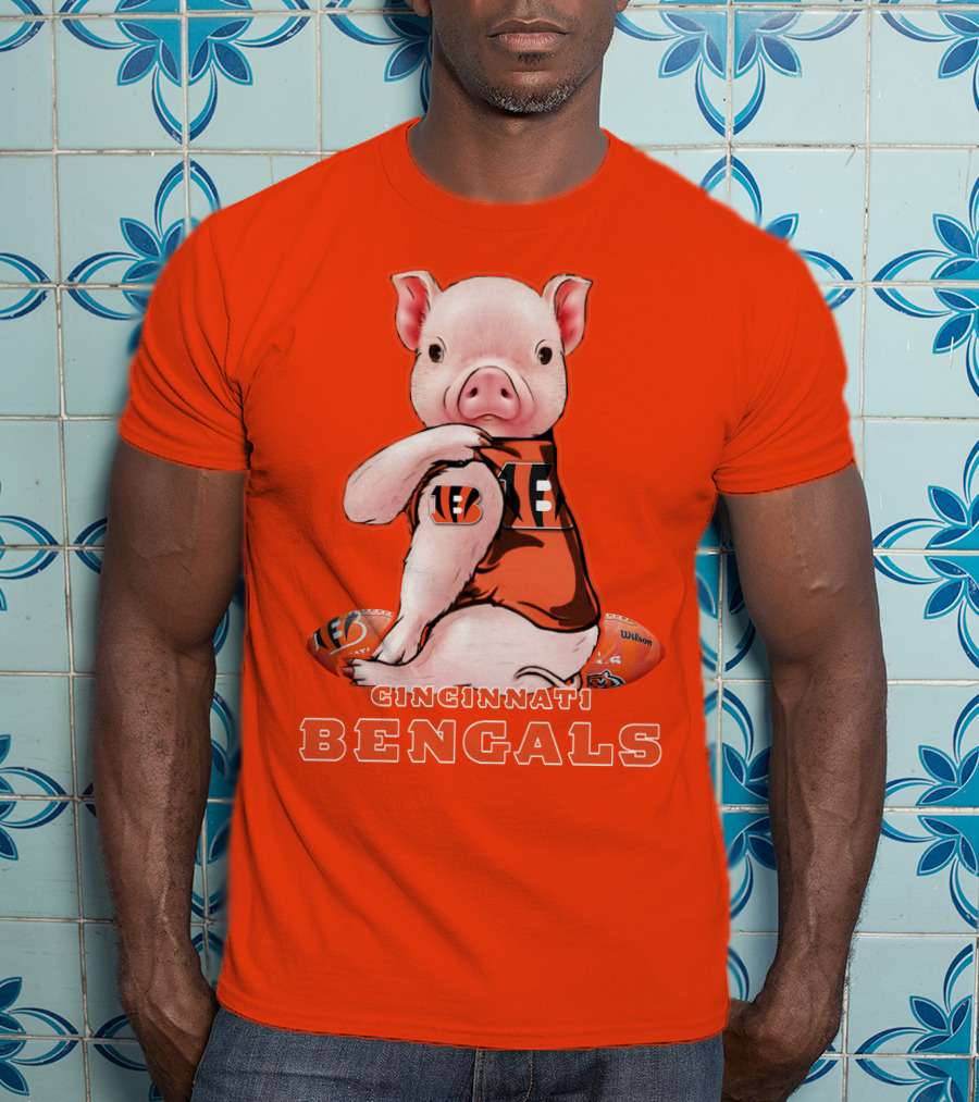 Cincinnati Bengals Pig With Football T-Shirt
