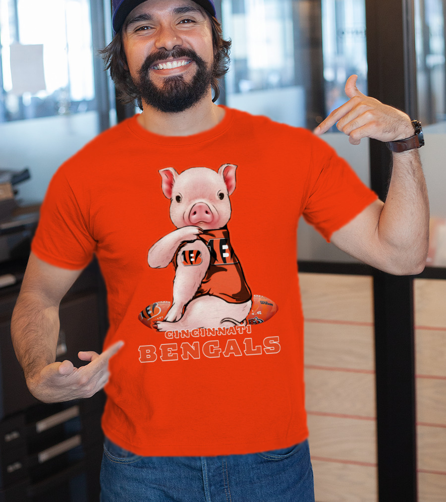 Cincinnati Bengals Pig With Football T-Shirt