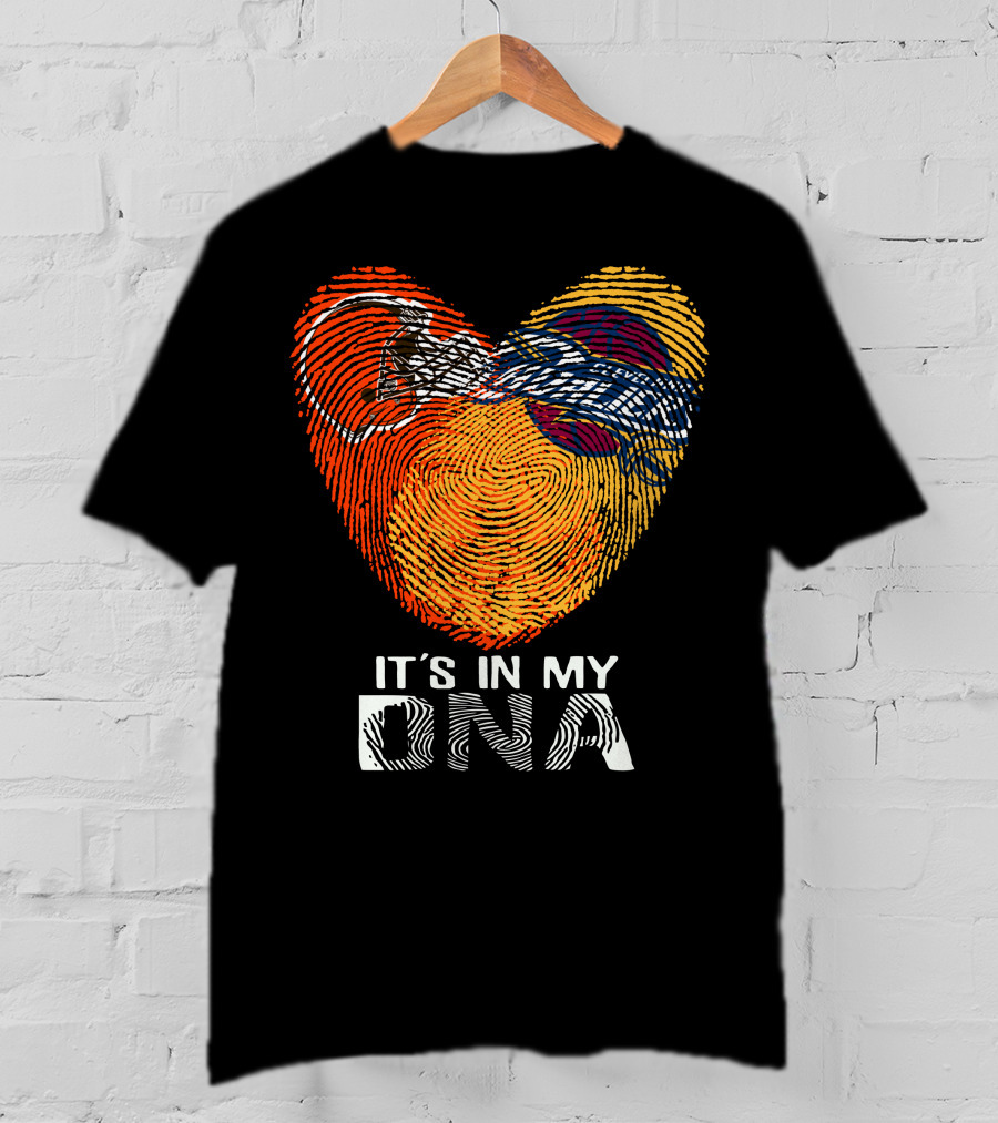 Cleveland Browns It's In My Dna Fingerprint Heart Helmet T-Shirt