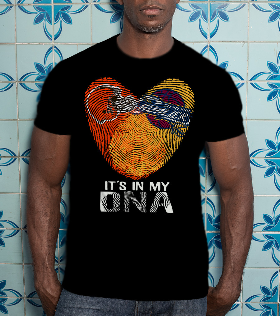 Cleveland Browns It's In My Dna Fingerprint Heart Helmet T-Shirt